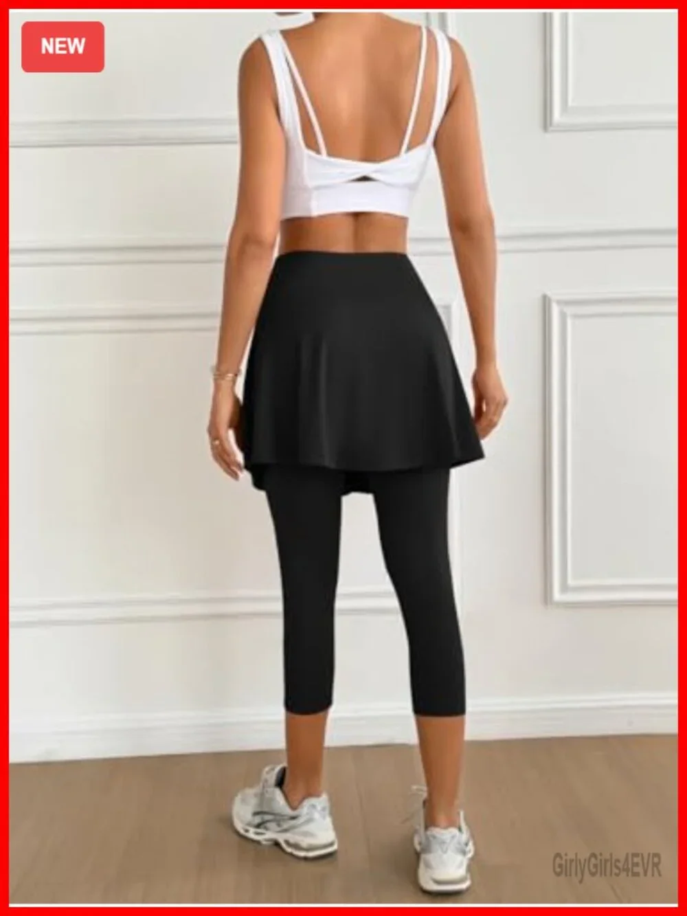 Women's Athletic Skort with Capri Leggings & Pockets for Tennis Golf Pickleball